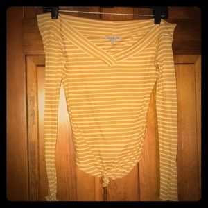 ⚡️FLASH SALE⚡️ Mustard & White Striped Midi Top